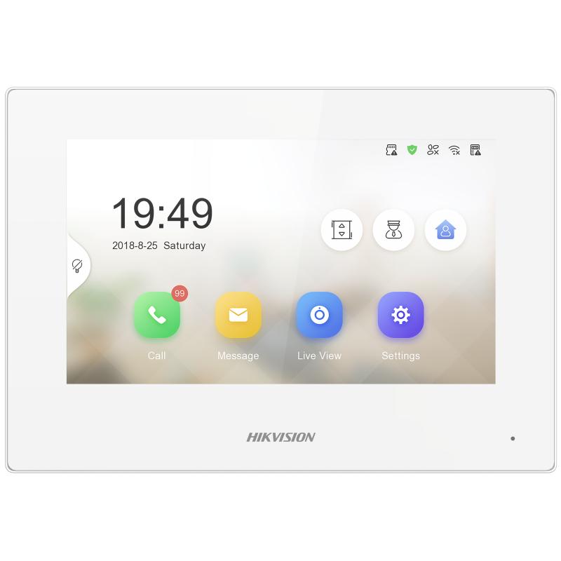 Hikvision DS-KH6320-LE1/White(B); 7“ IP видеодомофон. Сенсорный 7" TFT LCD экран.