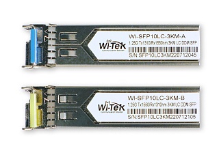 Wi-Tek Модуль SFP WI-SFP10LC-3KM, WDM, дальность до 3км (6dB), комплект 2шт 1310/1550нм, шт