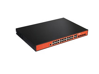 Wi-Tek WI-PMS328GF, Коммутатор управляемый L2 PoE 400Вт, порты 24 PoE GE + 4 Combo GE/SFP, шт