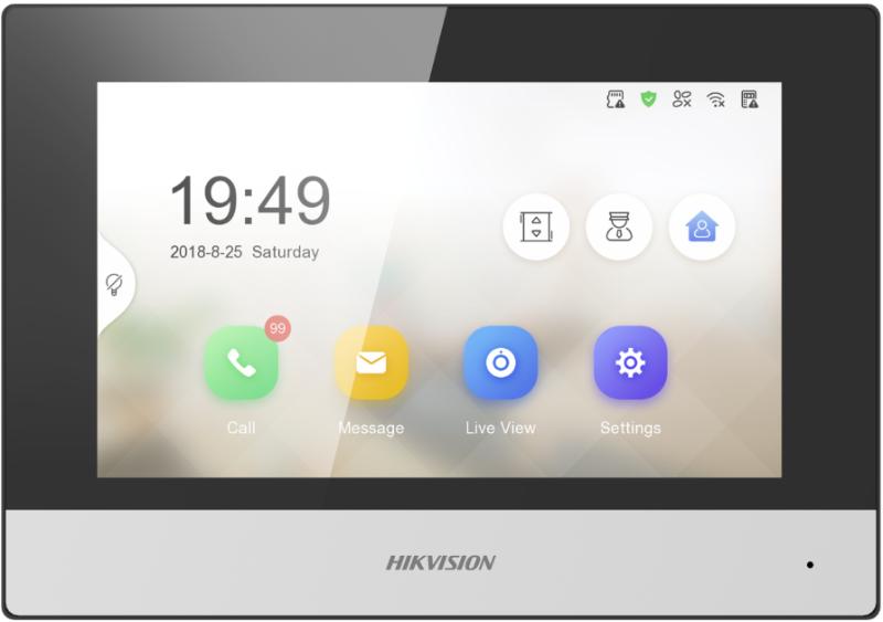 Hikvision DS-KH6320-TDE1; 7“ гибридный IP видеодомофон. Сенсорный 7" цветной TFT LCD экран.