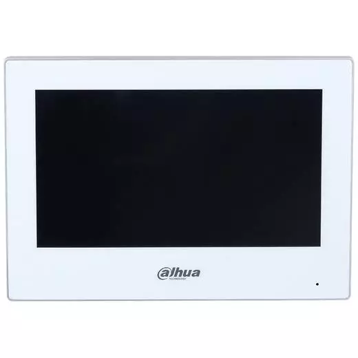 DHI-VTH2624GW-WP Монитор видеодомофона 7 дюймовый  с WiFi 2.4ГГц, белый, 1024x600 разрешение, ёмкостной сенсорный экран.