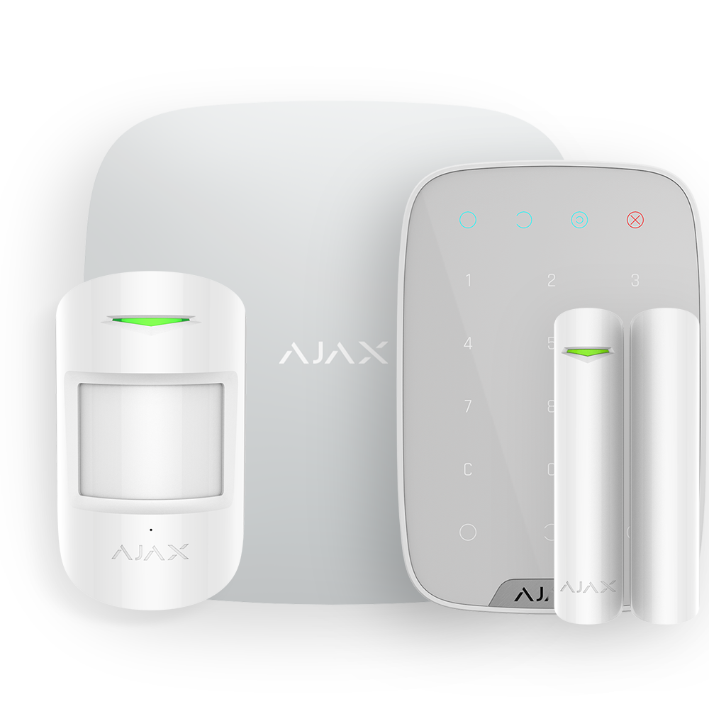Ajax HomeKit white Комплект: хаб, датчики движения и открытия двери и клавиатура