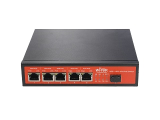 Wi-Tek WI-PS306GF-UPS, Коммутатор неуправляемый с функцией UPS, подзарядка от солн.панели 5хGE PoE +