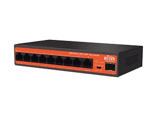 Wi-Tek WI-PS309GFH Коммутатор неуправляемый PoE 65Вт, 8GE(PoE)+1GE+1SFP, шт