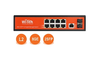 Wi-Tek WI-MS310GF, Коммутатор управляемый L2, порты 8 100/1000Base-TX + 2 SFP