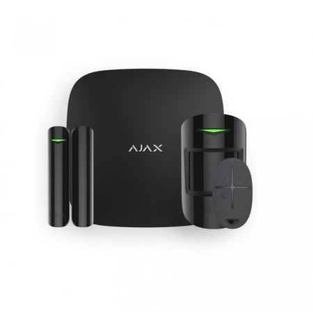 Ajax StarterKit Black Комплект: хаб, датчики движения и открытия двери и пульт