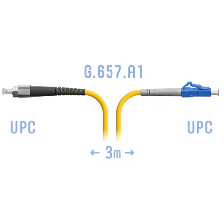 Патчкорд оптический LC/UPC-FC/UPC SM G.657.A1 3 метра