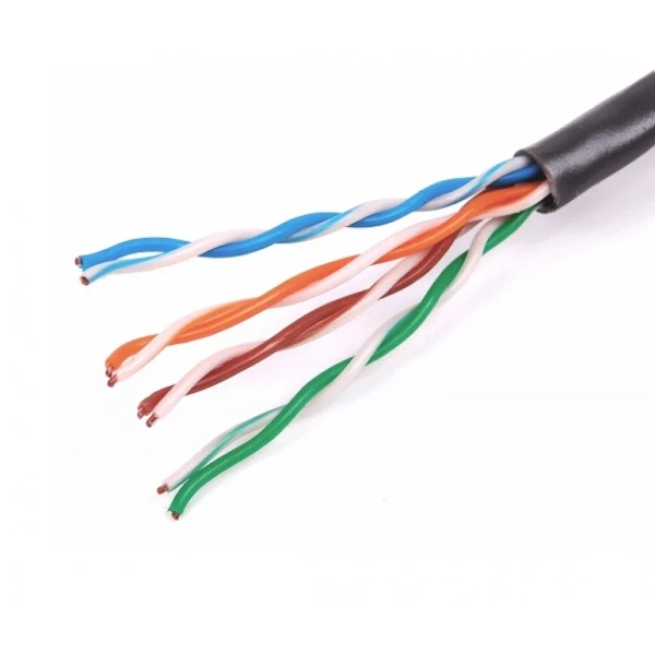 Кабель UTP витая пара КСВПП-Cat 5e 4*2*0,52 уличный, медь, PE 305м цвет черный