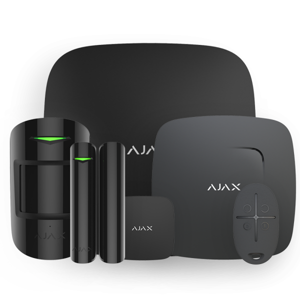 Ajax HomeProtect black Комплект: хаб, датчик движения, открытия двери, протечки, дыма и пульт управл