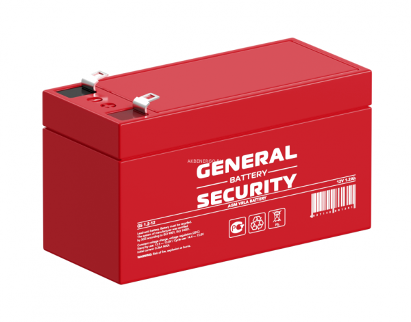 General Security аккумулятор GS 12В 1,2 А/ч 