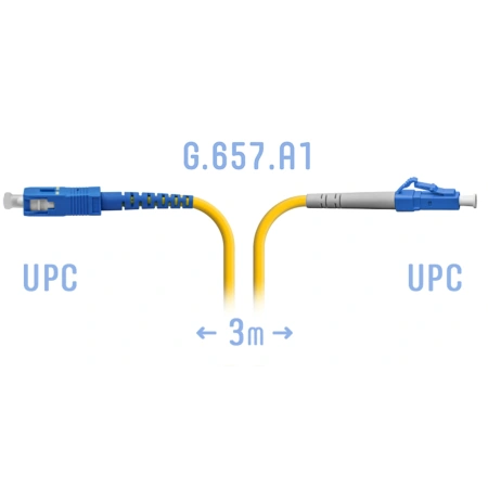 Патчкорд оптический LC/UPC SM G.657.A1 3 метра